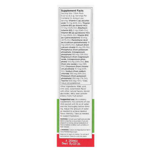 Swanson Vitamins, Simply Hydrate, смесь электролитов для гидратации, арбуз, 8 стик-пакетов по 6,2 г (0,22 унции)