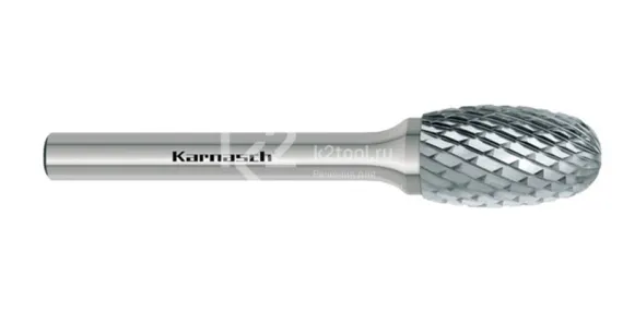 Борфреза твердосплавная Karnasch форма E, 6х10х6х50 мм, насечка HP-6, без покрытия, арт. 11.3044-020