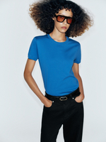 ФУТБОЛКА INTERLOCK С КОРОТКИМИ РУКАВАМИ — ZARA