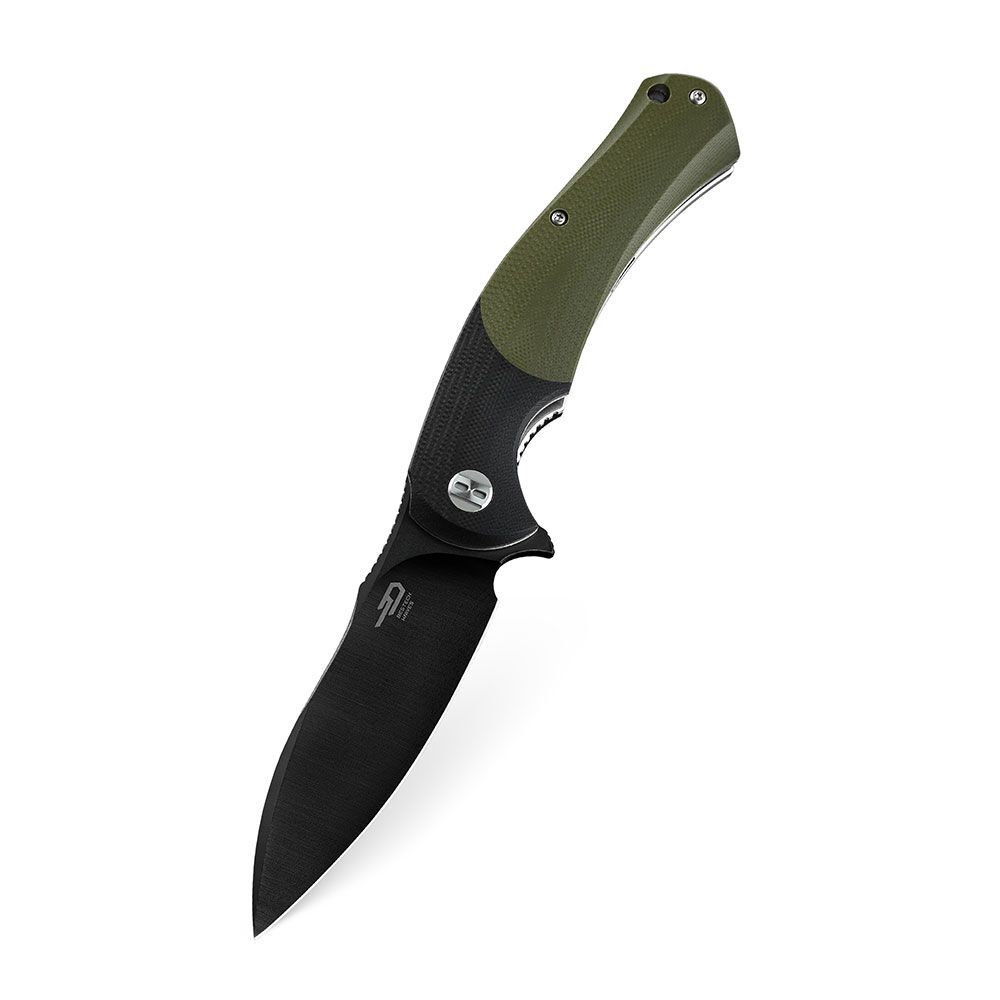 Нож туристический Bestech Penguin сталь D2, рукоять G10 черно-зеленая