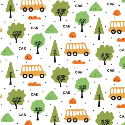 Buy kids fabric cars buses white