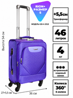 Чемодан RION+ 428-4-2018, текстильный, размер S