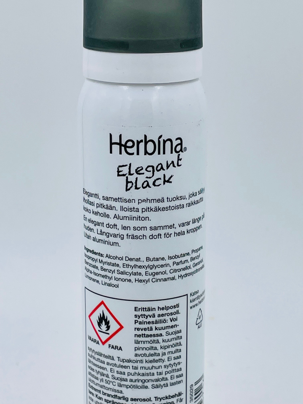 Дезодорант-спрей парфюмированный Herbina "Элегантный черный" 100 мл (Из Финляндии)