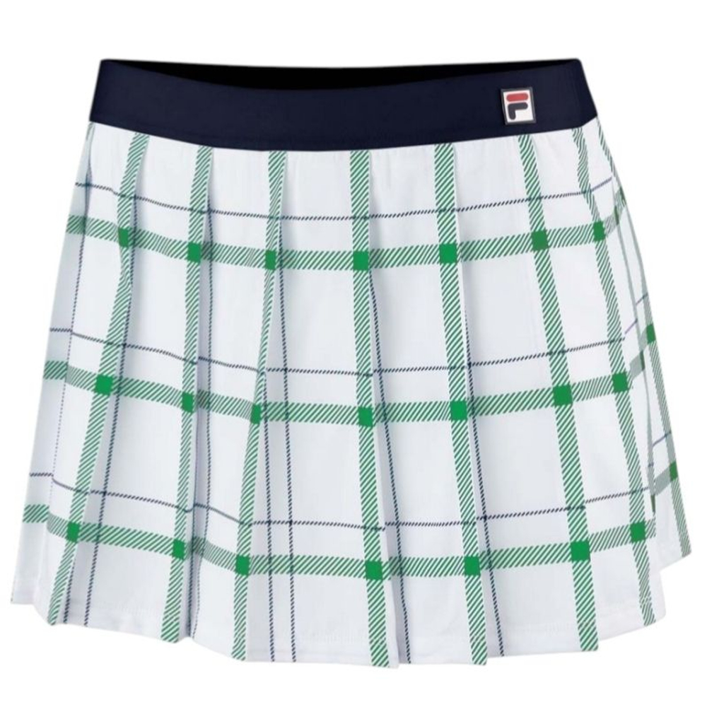 Женская теннисная юбка Fila Liv - white/court green check