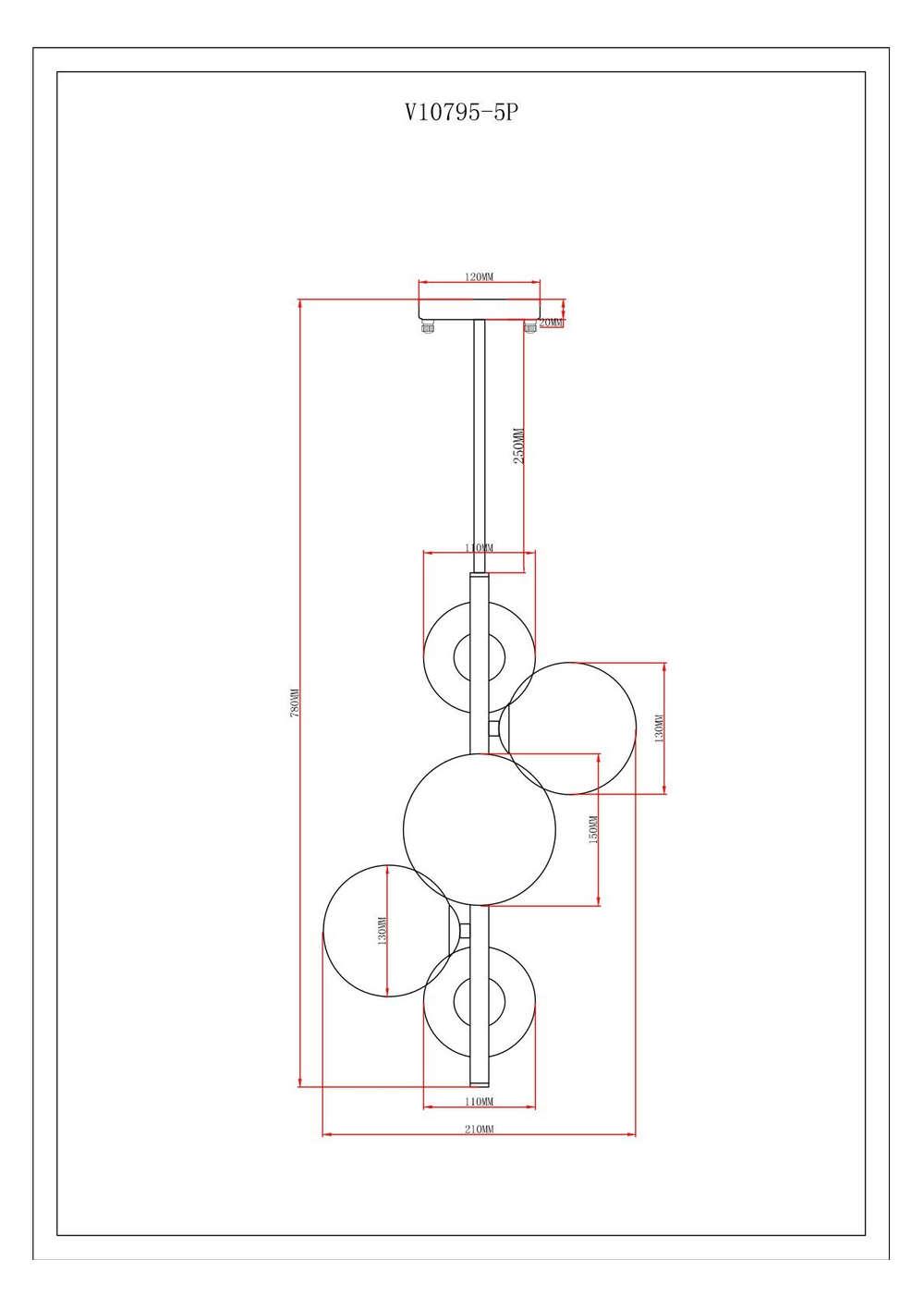 Светильник подвесной Moderli V10795-5P Renny
