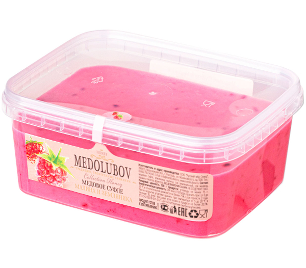 Медовое суфле земляника и малина Медолюбов BOX 500 мл