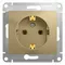 Розетка с заземлением без шторок Systeme Electric Glossa Титан GSL000443