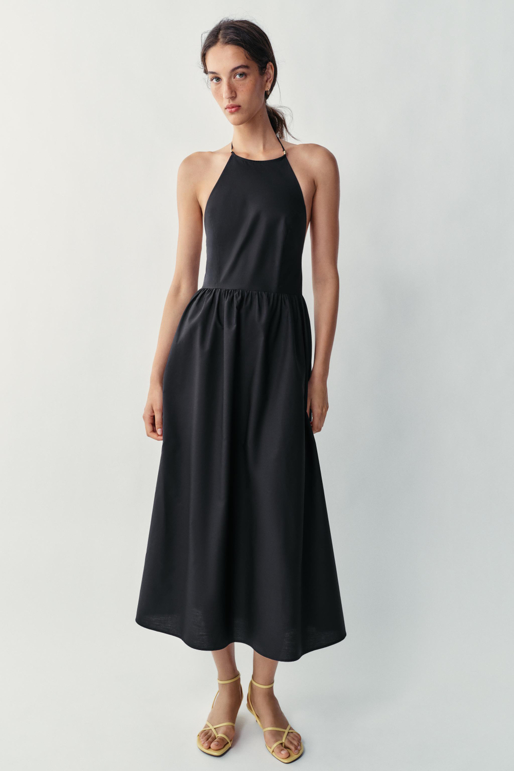 ПЛАТЬЕ МИДИ ИЗ ПОПЛИНА — ZARA