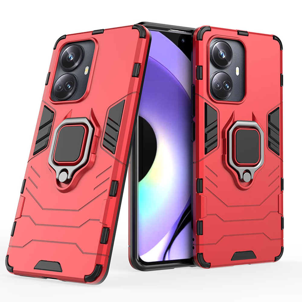 Противоударный чехол с кольцом Panther Case для Realme 10 Pro+ 5G