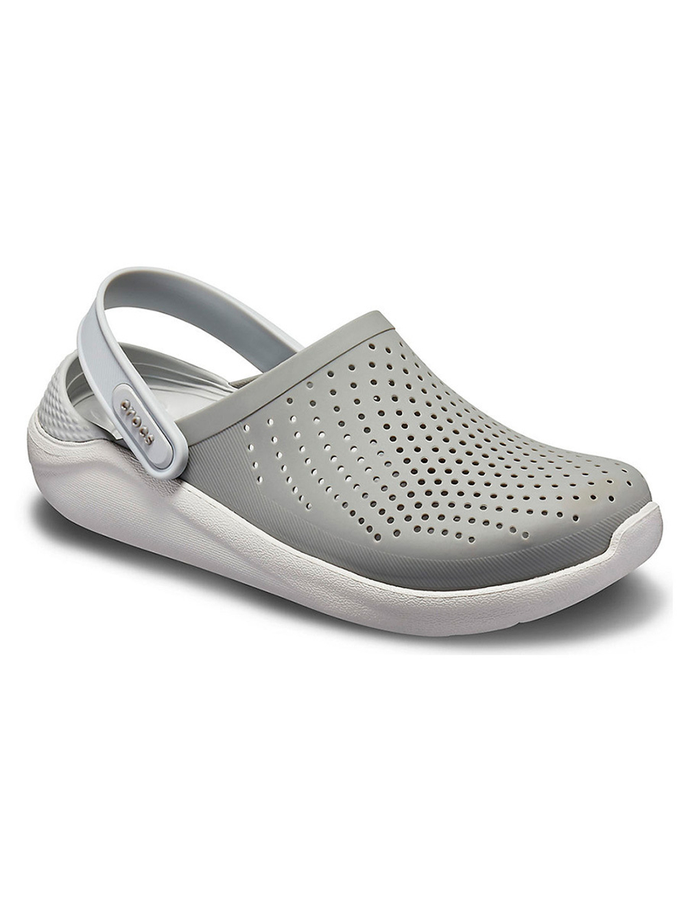 Сабо Crocs мягкие с перфорацией, серые, 38