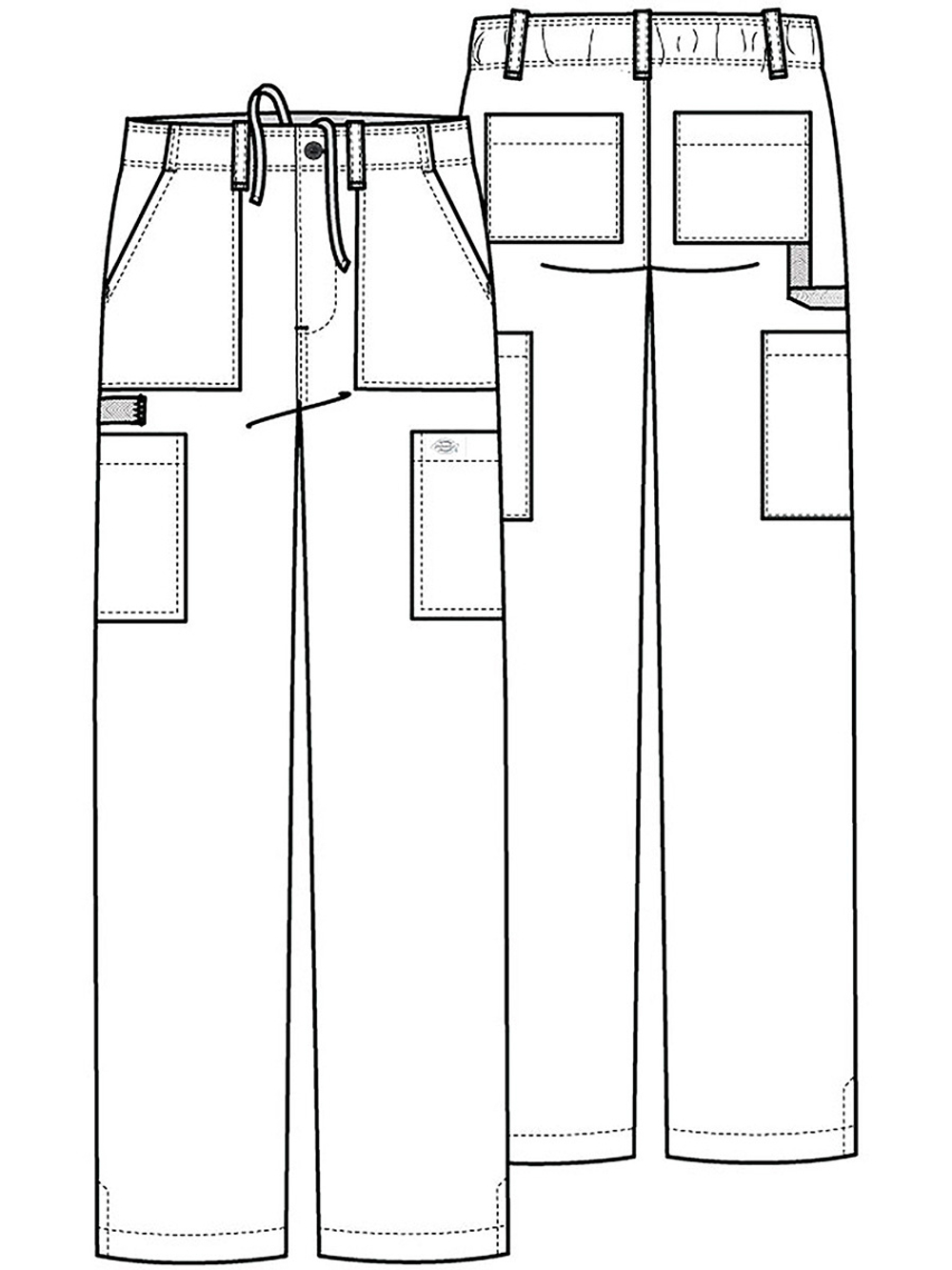 Брюки медицинские мужские укороченные Dickies DK015S с застежкой-молнией, оливковый, S
