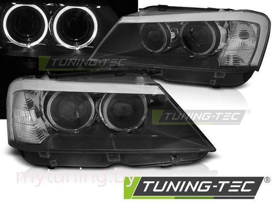 Передние фары Angel Eyes для BMW X3 F25 (10-14) Black