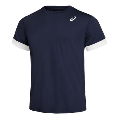 Мужское теннисное поло ASICS Court Shortsleeve Tee T-Shirt Men - Dark Blue, White