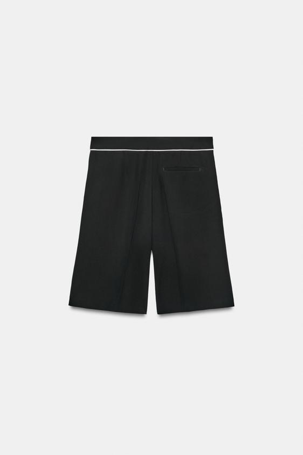 ZARA ДЛИННЫЕ ШОРТЫ С КОНТРАСТНОЙ ОТДЕЛКОЙ, ЧЕРНЫЙ
