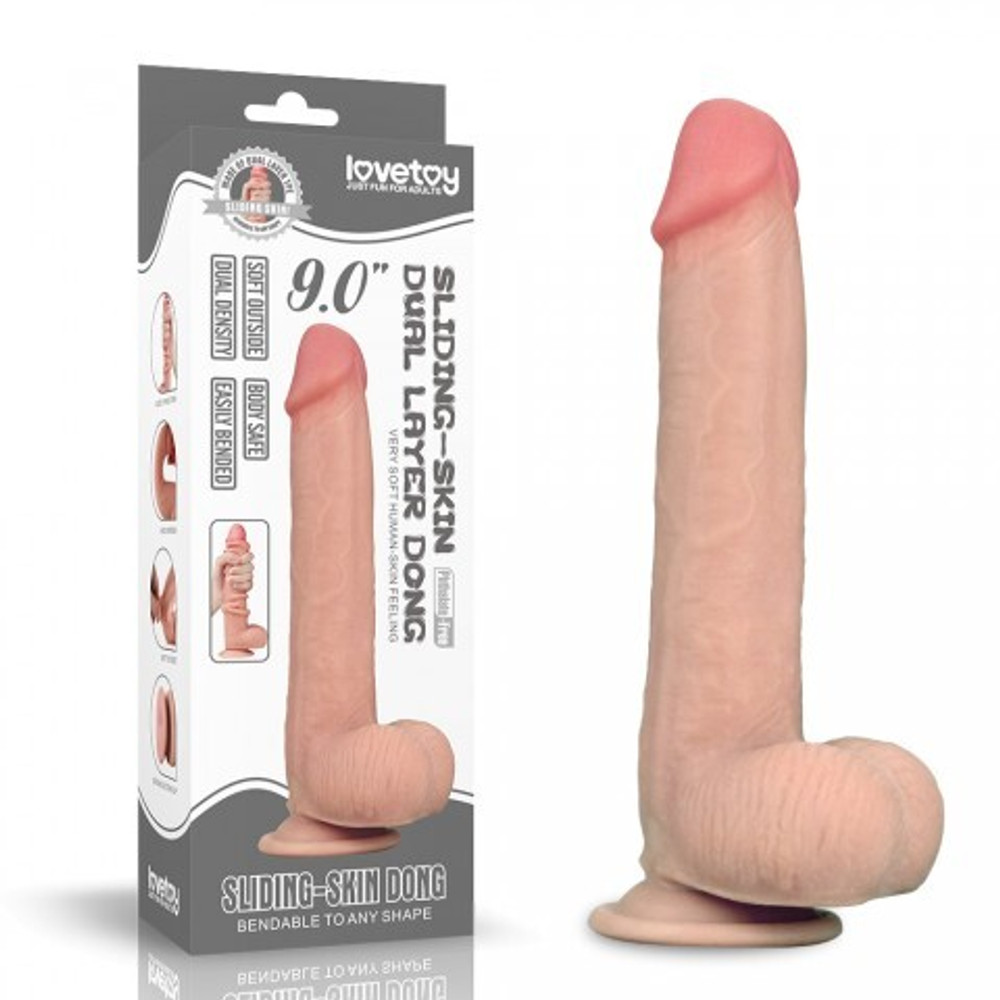 Реалистичный фаллоимитатор Lovetoy (23×4 см) с двойной плотностью