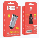 Автомобильное зарядное устройство DENMEN DZ10 PD18W+QC3.0 3.1A Type-C+USB Grey