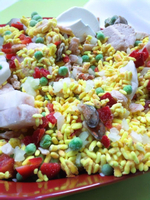 Паэлья с курицей и морепродуктами 400г быстрозамороженная