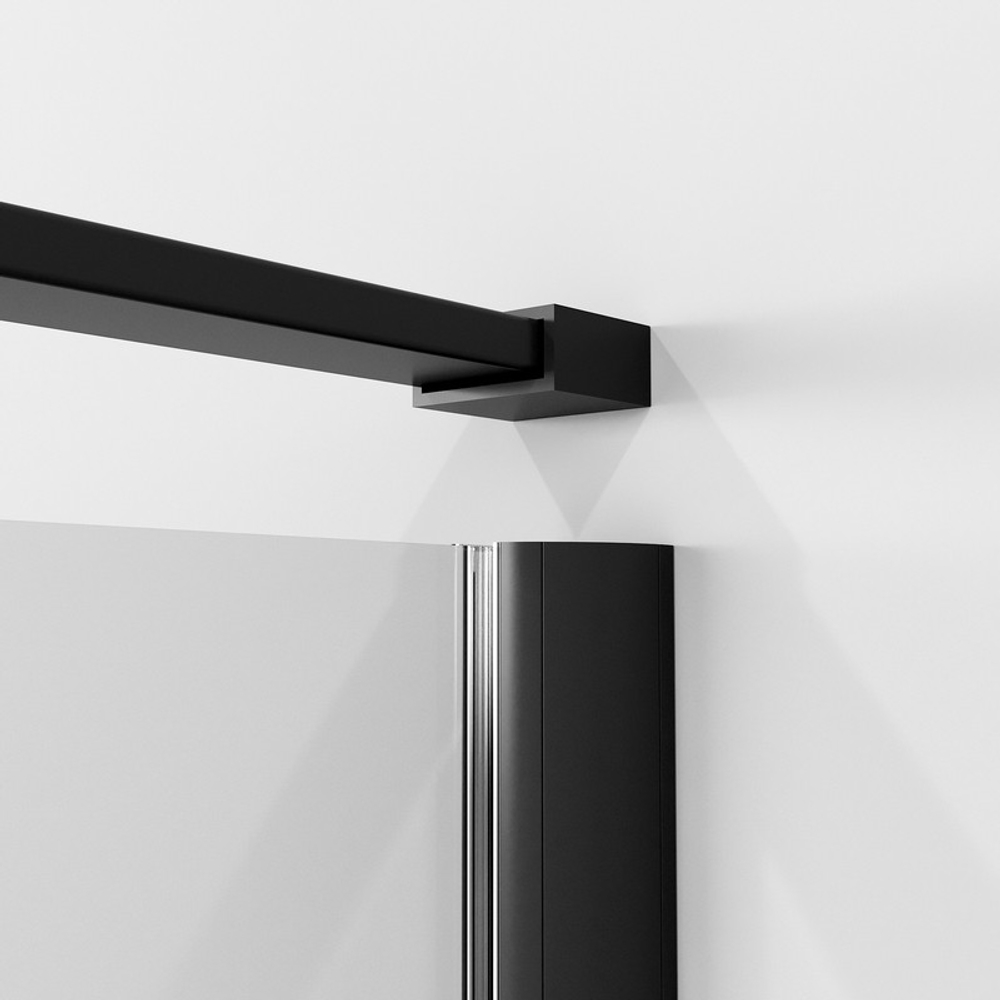 Душевое ограждение Niagara Nova NG-6832-34ВLACK (100х100х195) квадрат,черный матовый,двери распашные,стекло прозрачное,1 место