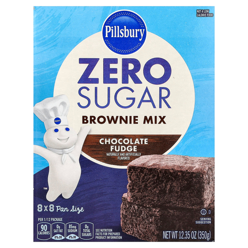 Pillsbury, Zero Sugar, смесь для брауни, шоколадная помадка, 350 г (12,35 унции)