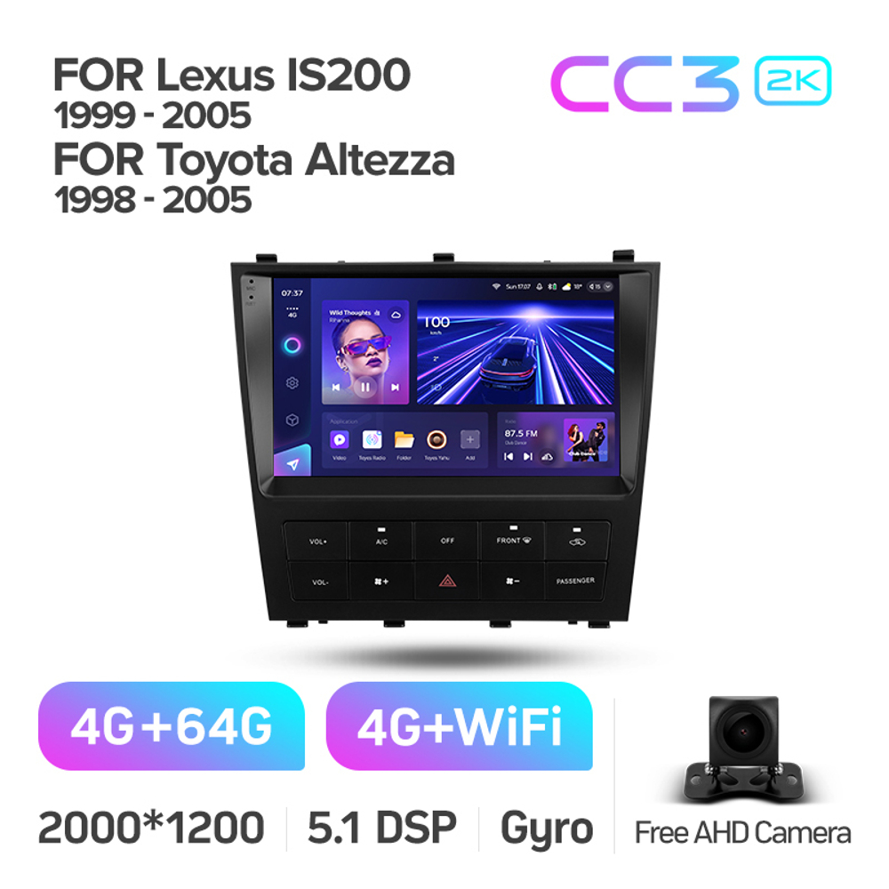 Teyes CC3 2K 9"для Lexus IS200, Toyota Altezza 1998-2005