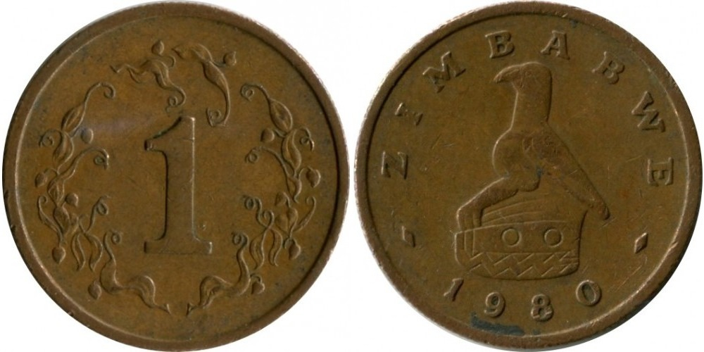 Зимбабве 1 цент, 1980 - 1988 Герб XF