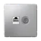 Розетка мультимедийная двойная ТВ + компьютерная RJ45, Cat 5e Systeme Electric ArtGallery Алюминий GAL000389