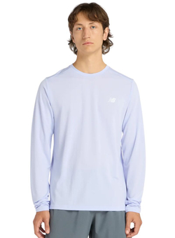Мужская теннисная футболка New Balance Sport Long Sleeve — светло-фиолетовая