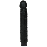 Черный вибратор Quivering Cock - 21,5 см.