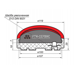 Резиновая накладка (РТИ-СЕРВИС 1041) для подъемников "EverLift", "Launch"