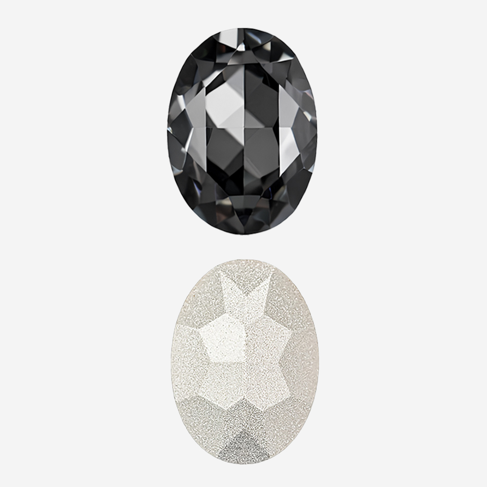 Кристалл Овал (Oval Fancy Stone), оттенок "Серый"/"Gray", 18*13мм