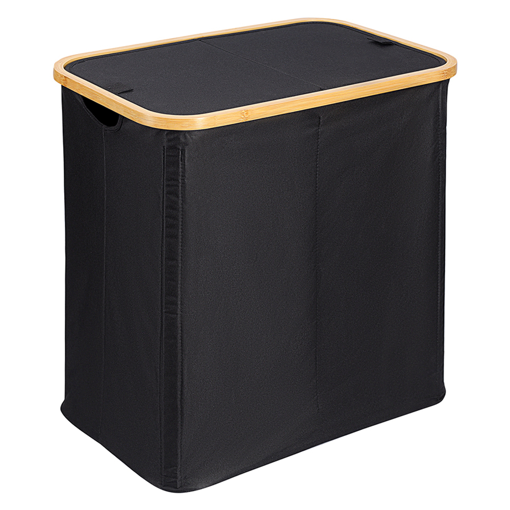 Корзина для белья с двумя отделениями 53.5х33х53см Smart Solutions Neat Twin черная