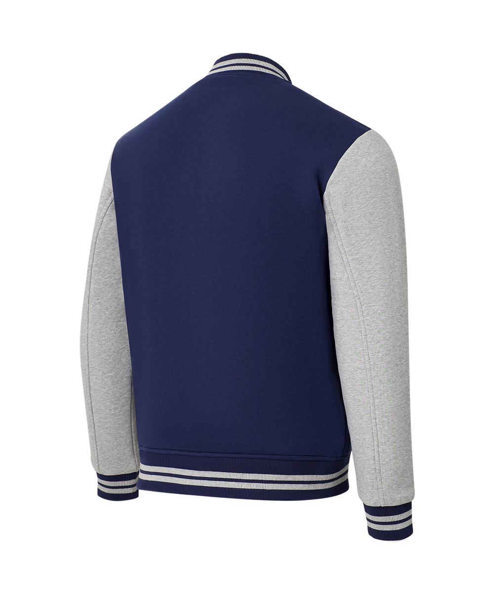 Бомбер ESSENTIAL Fleece Bomber, темно-синий/серый меланж