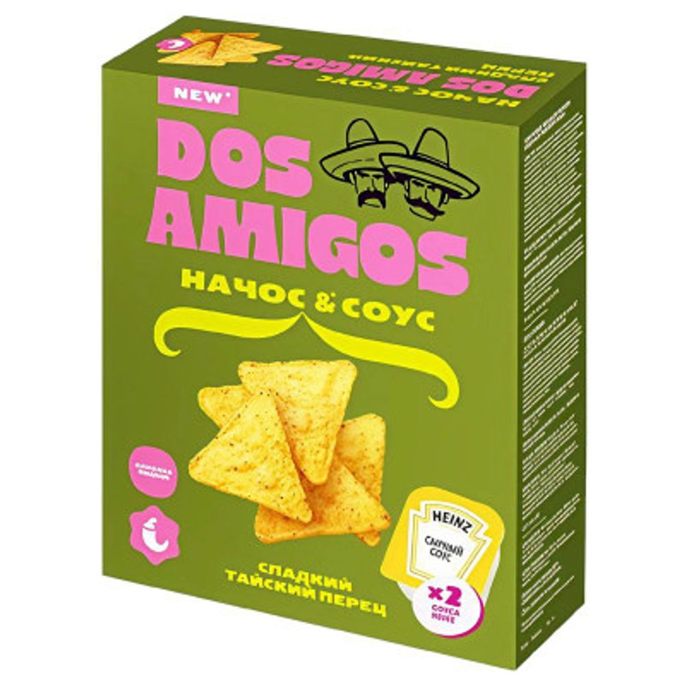 Чипсы кукуруз Dos Amigos со вкус тайского перца с сырн соусом 95г