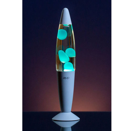 Лава лампа Amperia Rocket Бирюзовая, Прозрачная, корпус белый (35 см)