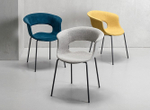 Кресло с обивкой Scab Design Miss B Pop coated steel frame, антрацит, светло-серый
