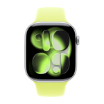 Умные часы Apple Watch Series 11 GPS, 46mm, Silver Aluminium Case with Neon Yellow Sport Band, M/L