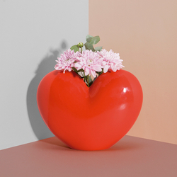 Ваза для цветов 15.5см Doiy Love красная