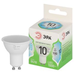 Лампа светодиодная ЭРА GREEN LINE LED MR16-10W-840-GU10 GL 10Вт софит яркий белый свет GU10 | Лампы cветодиодные Точечные (Софиты) (MR, PAR)