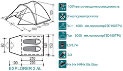 Палатка Canadian Camper EXPLORER 2 Al