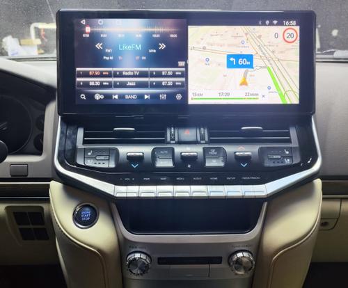 Магнитола для Toyota Land Cruiser 200 2015-2021 (с JBL и 360) - Kuberg ZH-T1604 монитор 16.3", Android 12, Быстрая, CarPlay, 4G SIM-слот, блок климата и беспроводная зарядка