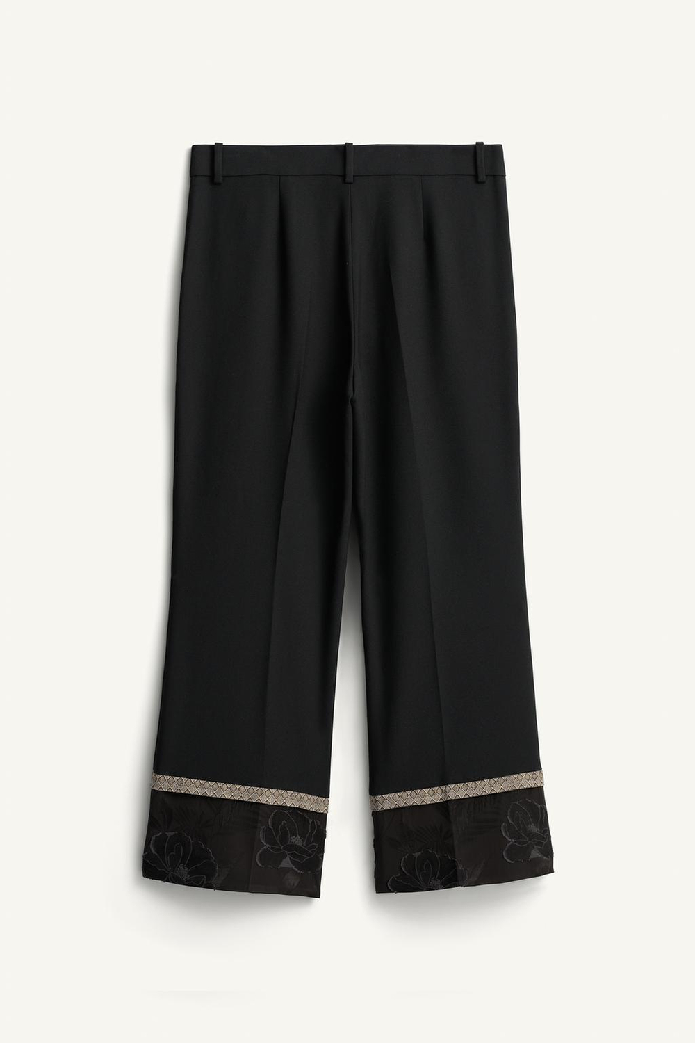 ZARA ЖАККАРДОВЫЕ БРЮКИ КОНТРАСТНОГО ЦВЕТА — LIMITED EDITION, ЧЕРНЫЙ