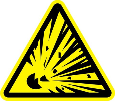 Знак "Взрывоопасно"