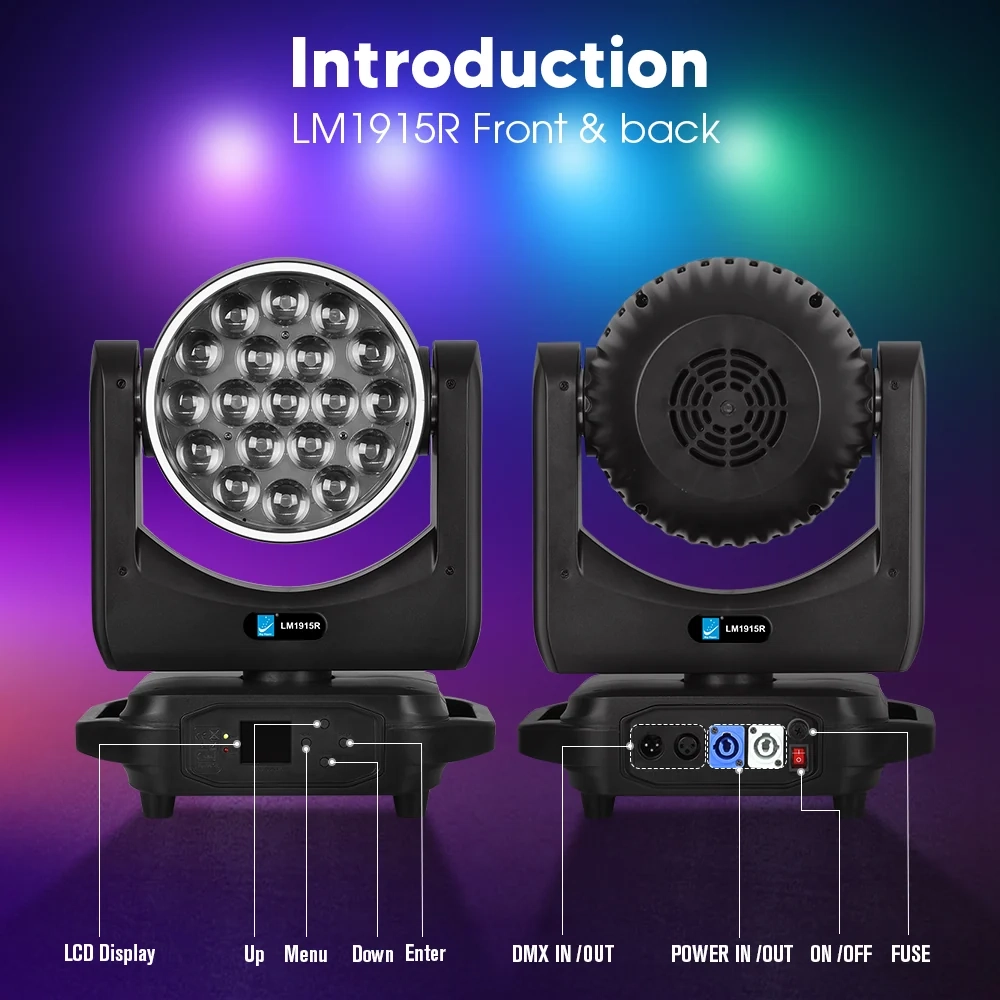 Вращающаяся голова LED Wash 19*15 P, Big Dipper