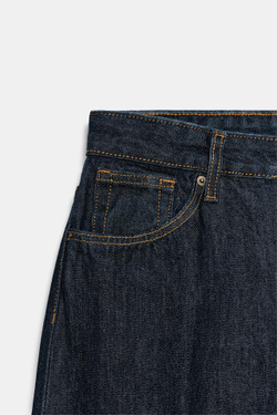 ZARA ДЖИНСЫ TAPERED С ВЫСОКОЙ ПОСАДКОЙ — ZW COLLECTION, СИНИЙ