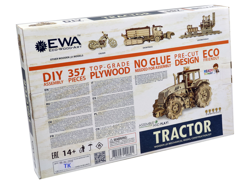Конструктор деревянный 3D EWA Трактор