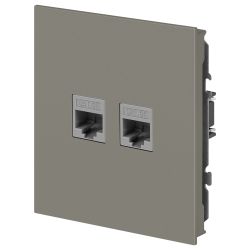 Розетка ЭРА Arktik 16-3108-07 информационная двойная 2XRJ45 титан | Эра Arktik