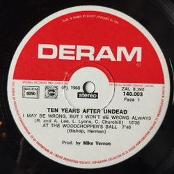 Винтажная виниловая пластинка LP Ten Years After Undead (France 1969)