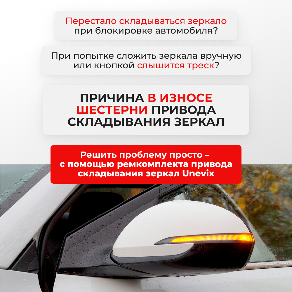 Ремкомплект механизма складывания зеркал Honda CIVIC (IV) [Кузов: EF] 1987-1991 (Z-3)