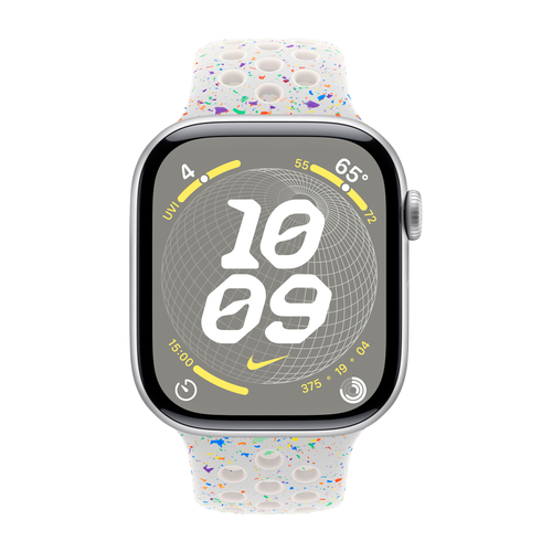 Умные часы Apple Watch Series 10 GPS, 46mm, Silver Aluminium Case with Nike Sport Band M/L, Pure Platinum (Чистая платина) MWX03/MYL53