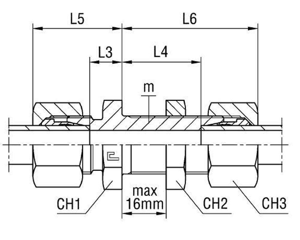 Соединение PD DL10 16х1.5 (в сборе)